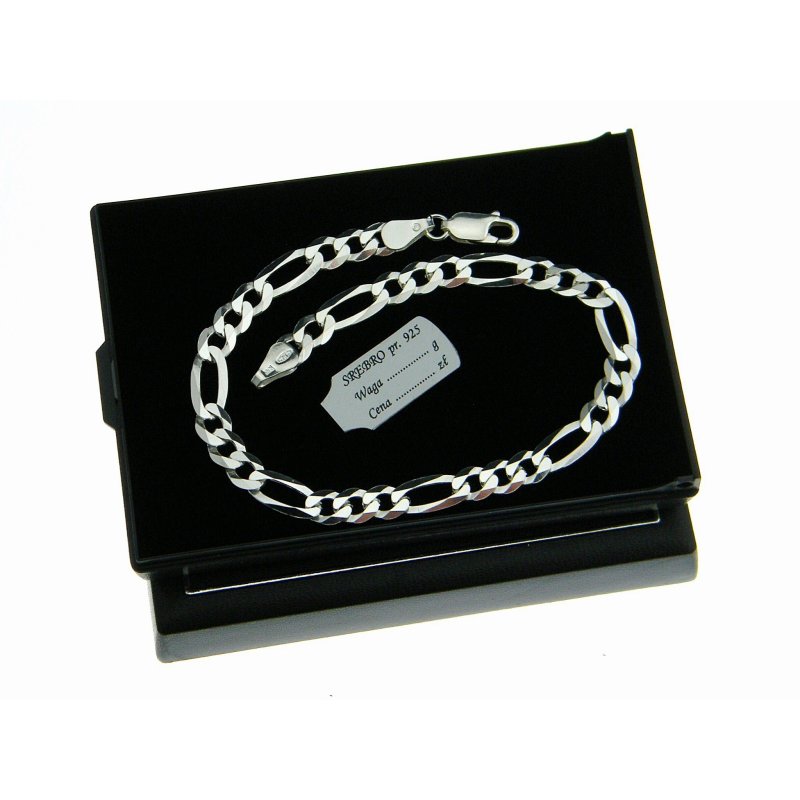 Srebrna męska  bransoletka Figaro szerokość 5,5mm próby 925