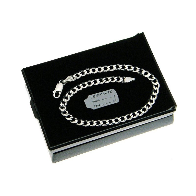 Srebrna męska bransoletka pancerka szerokość 4,4mm próby 925