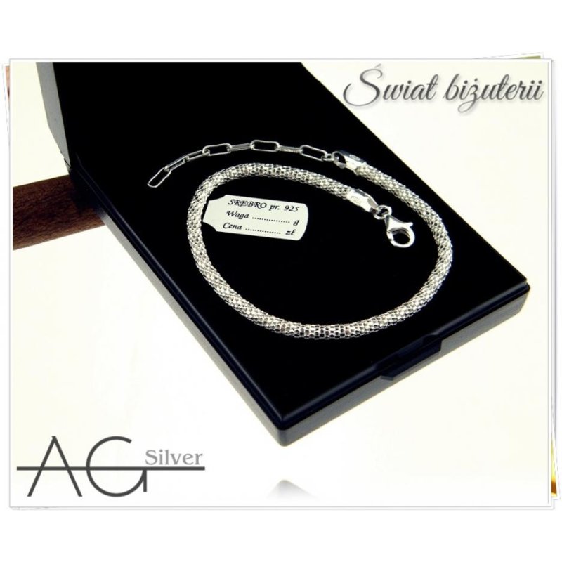 Bransoletka damska baza modułowa srebro próby 925