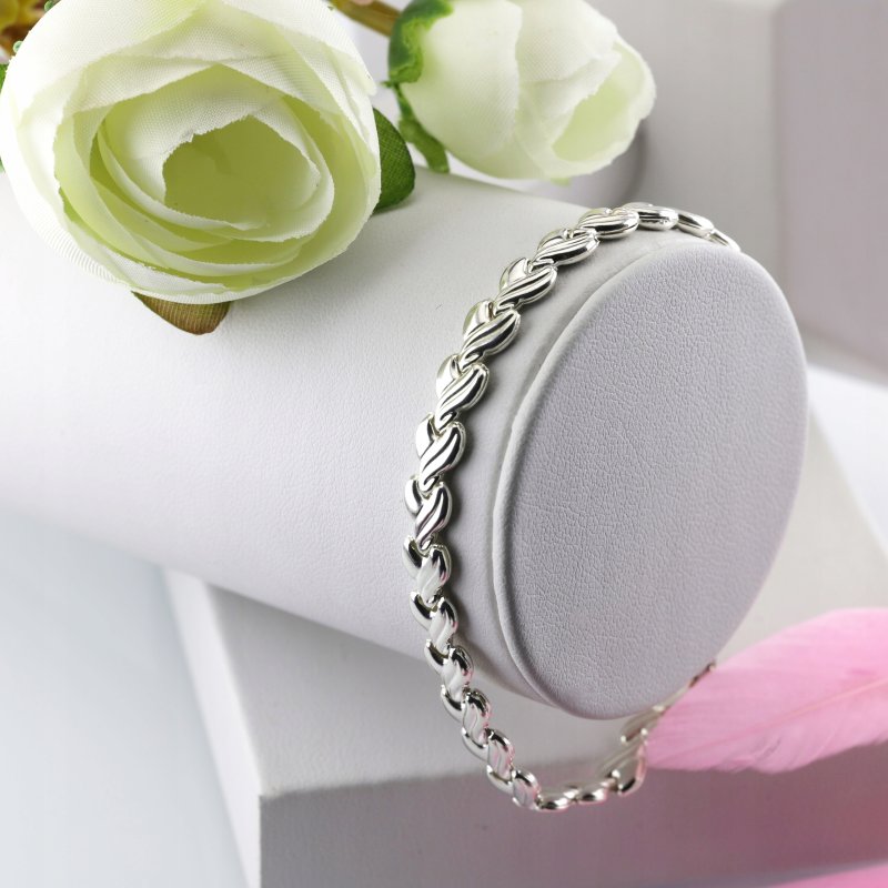 Bransoletka damska w serduszka  srebro próby 925 długość 19cm