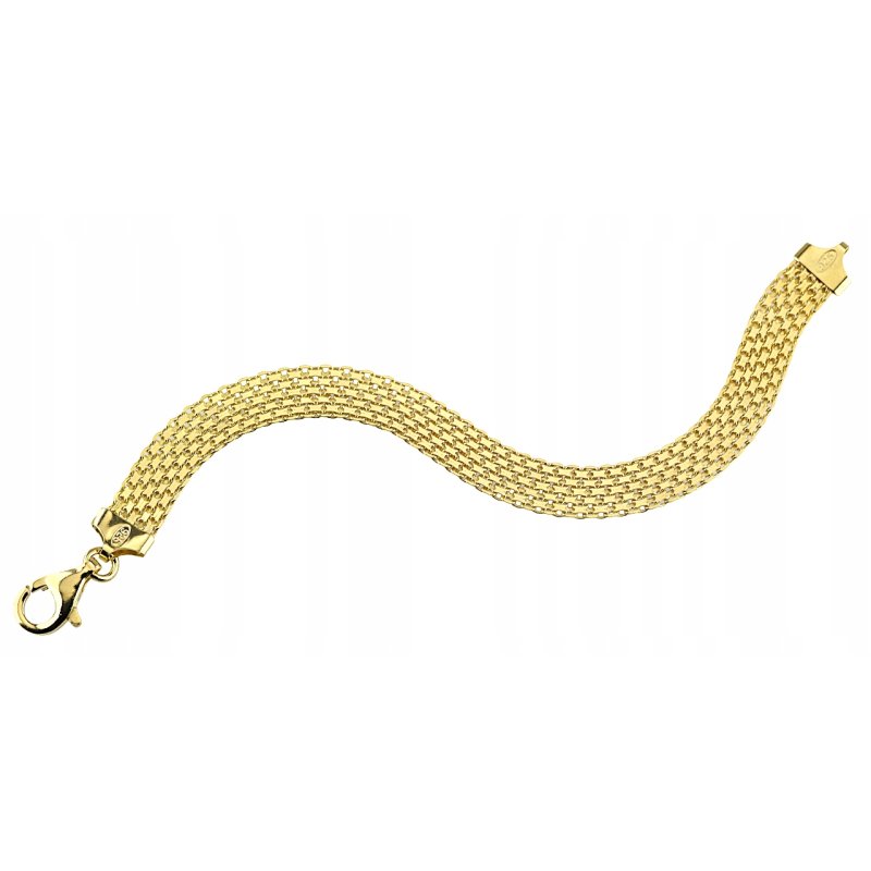 Bransoletka  damska  Bismark srebro pozłacane 925 szerokość 9mm