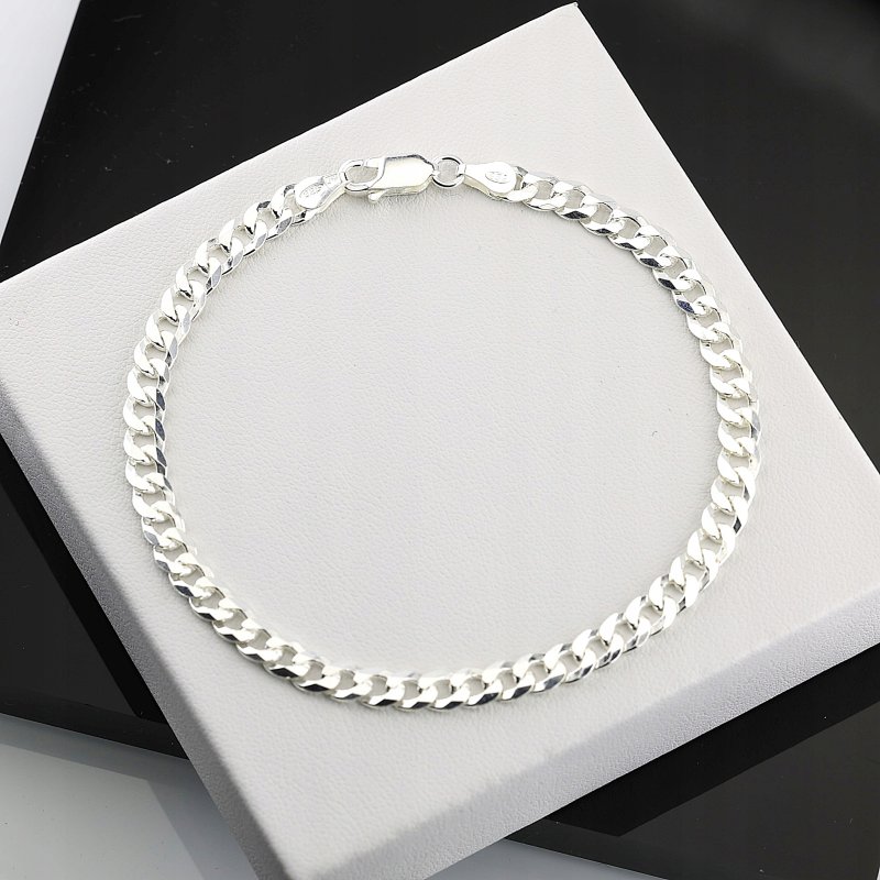 Bransoletka męska pancerka srebro 925 szerokość 5mm