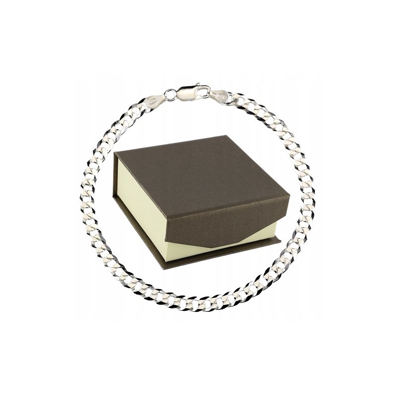 Bransoletka męska pancerka srebro 925 szerokość 5mm