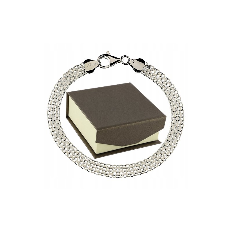 Bransoletka damska Bismark srebro próby 925 szerokość 6mm