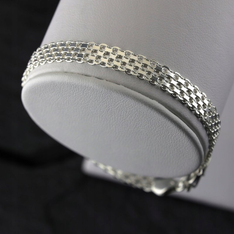 Bransoletka damska Bismark srebro próby 925 szerokość 6mm