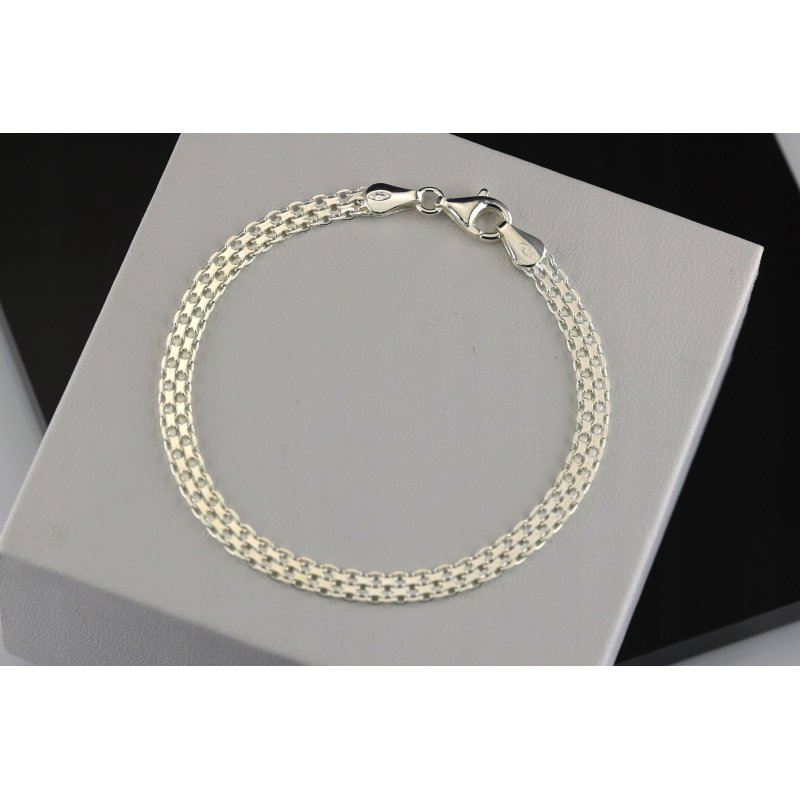 Bransoletka damska Bismark srebro próby 925 szerokość 4,5mm