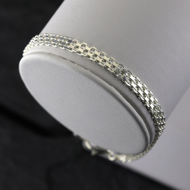 Bransoletka damska Bismark srebro próby 925 szerokość 4,5mm