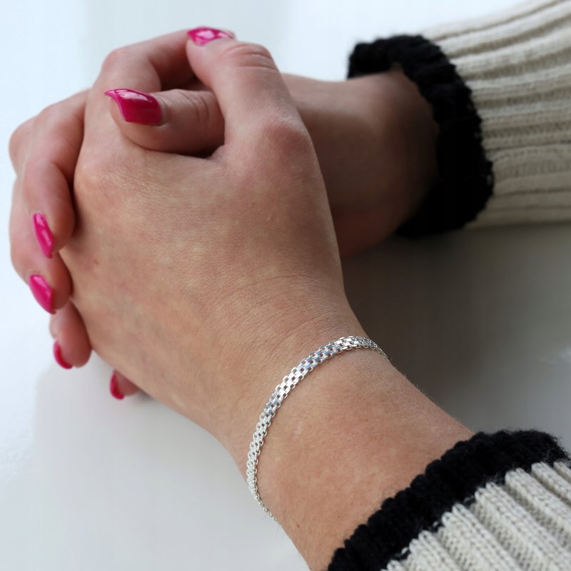 Bransoletka damska Bismark srebro próby 925 szerokość 4,5mm