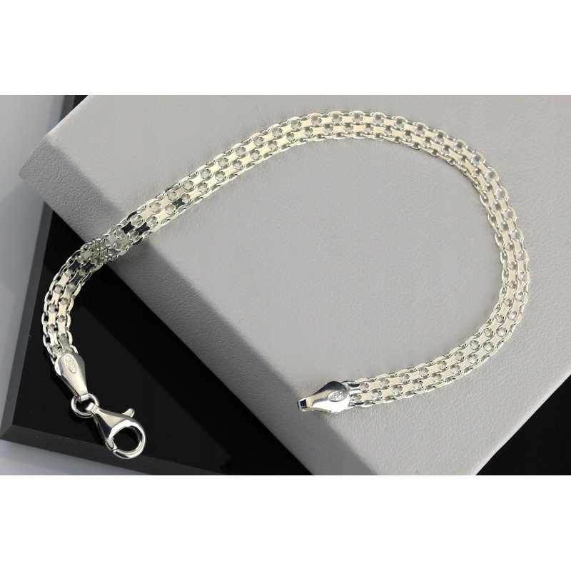 Bransoletka damska Bismark srebro próby 925 szerokość 4,5mm