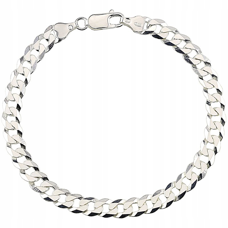 Srebrna męska bransoletka pancerka szerokość 6,6 mm długość 21,5 cm pr.925
