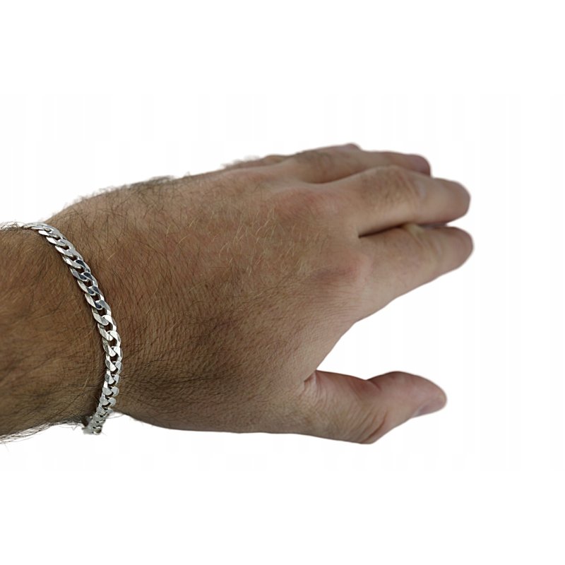 Srebrna męska bransoletka pancerka szerokość 6,6 mm długość 21,5 cm pr.925