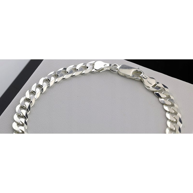 Srebrna męska bransoletka pancerka szerokość 6,6 mm długość 21,5 cm pr.925