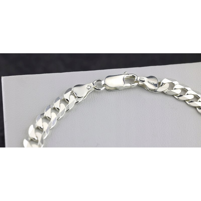 Srebrna męska bransoletka pancerka szerokość 6,6 mm długość 21,5 cm pr.925