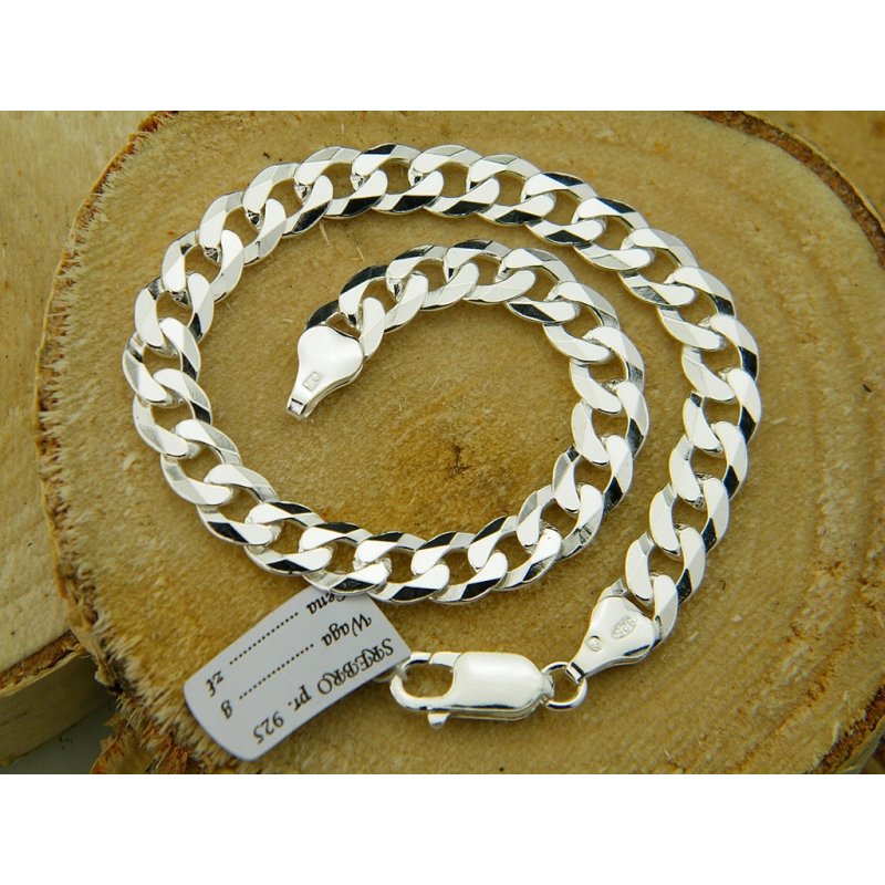 Srebrna męska bransoletka pancerka szerokość 6,6 mm długość 21,5 cm pr.925