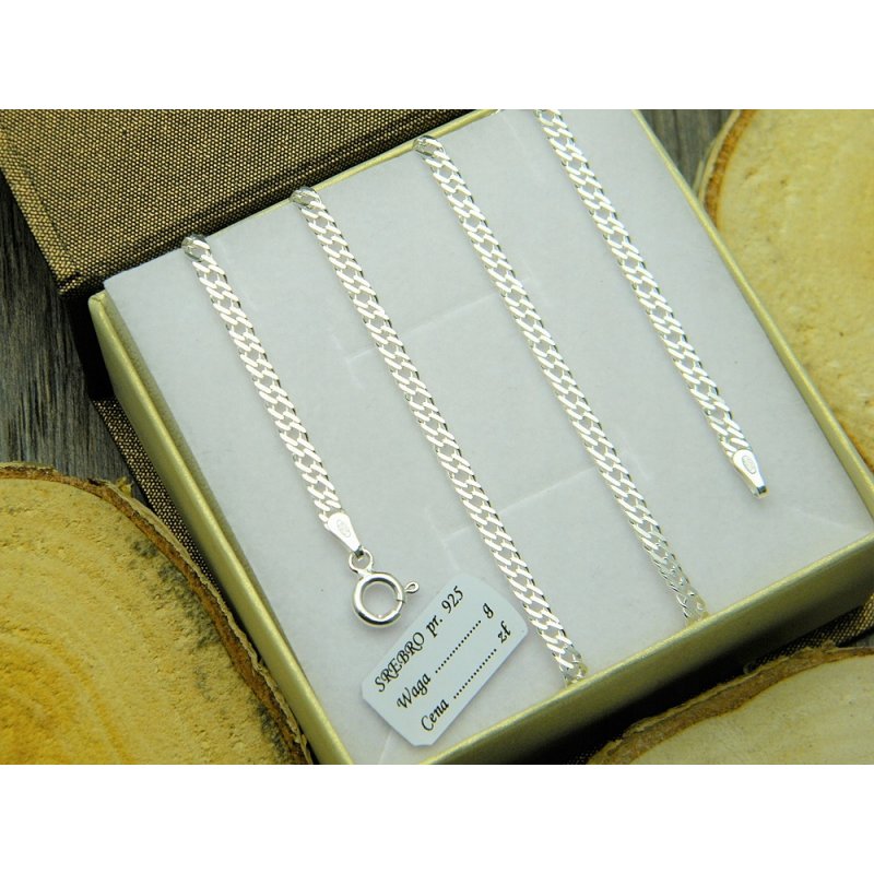 Męski łańcuszek Rombo szerokość 3mm długość 50cm próby 925