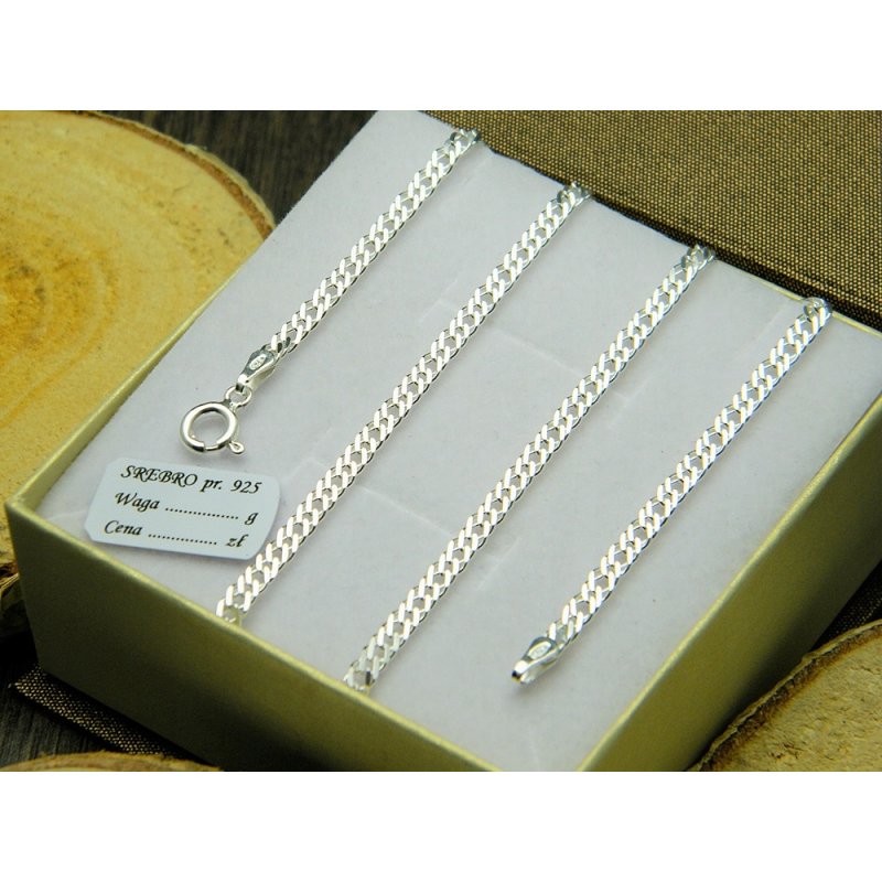 Męski łańcuszek Rombo szerokość 3mm długość 50cm próby 925
