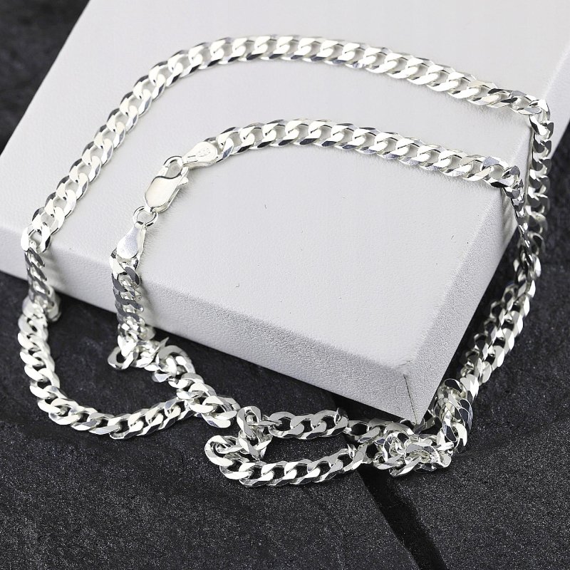 Łańcuszek męski pancerka długość 80cm szerokość 5mm srebro próby 925