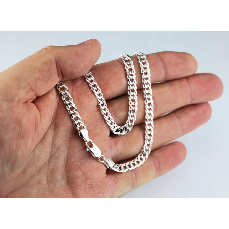 Łańcuszek srebrny męski Rombo szerokość 6mm długość 70cm próby 925