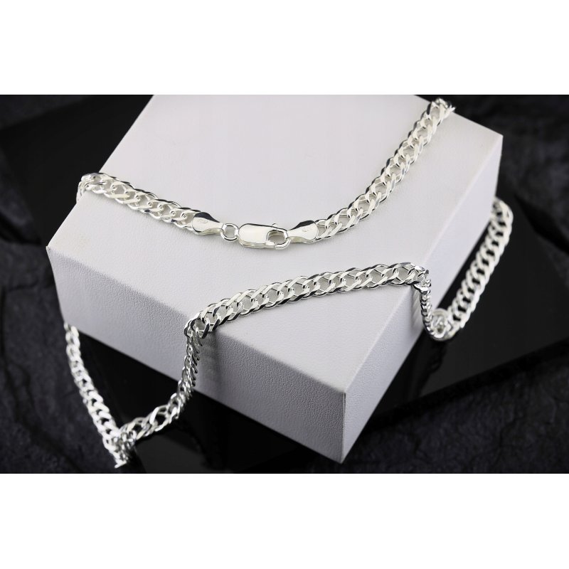 Łańcuszek srebrny męski Rombo szerokość 6mm długość 70cm próby 925