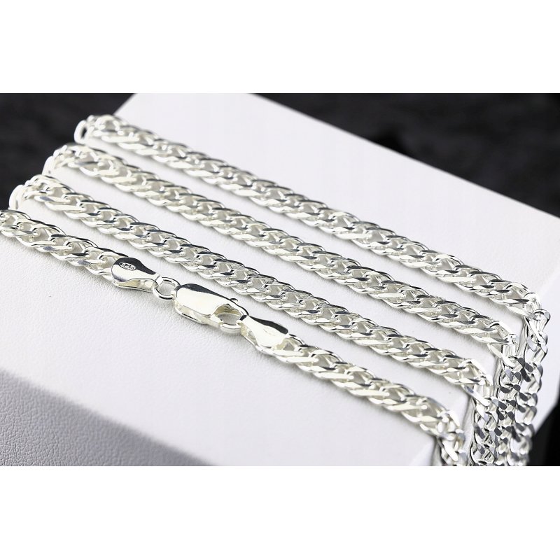 Łańcuszek srebrny męski Rombo szerokość 6mm długość 50cm próby 925