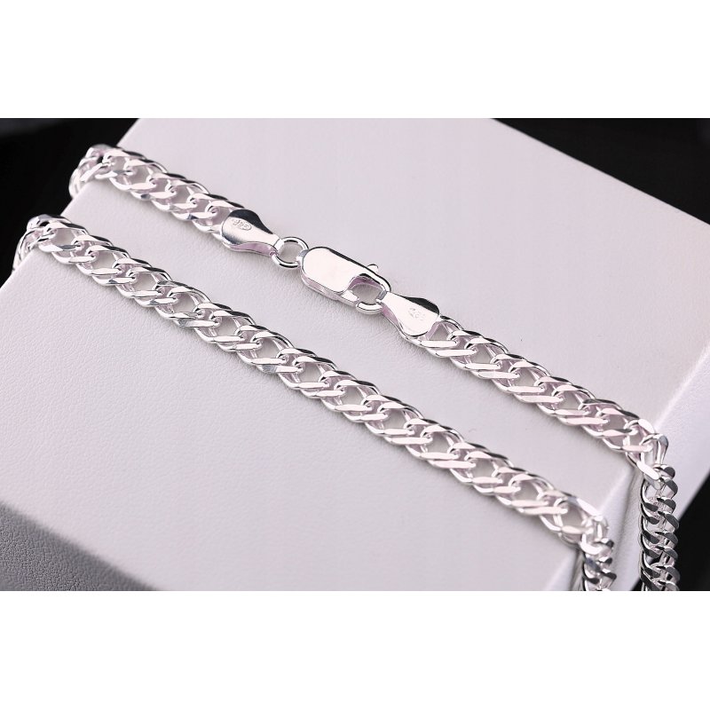 Łańcuszek srebrny męski Rombo szerokość 6mm długość 55cm próby 925