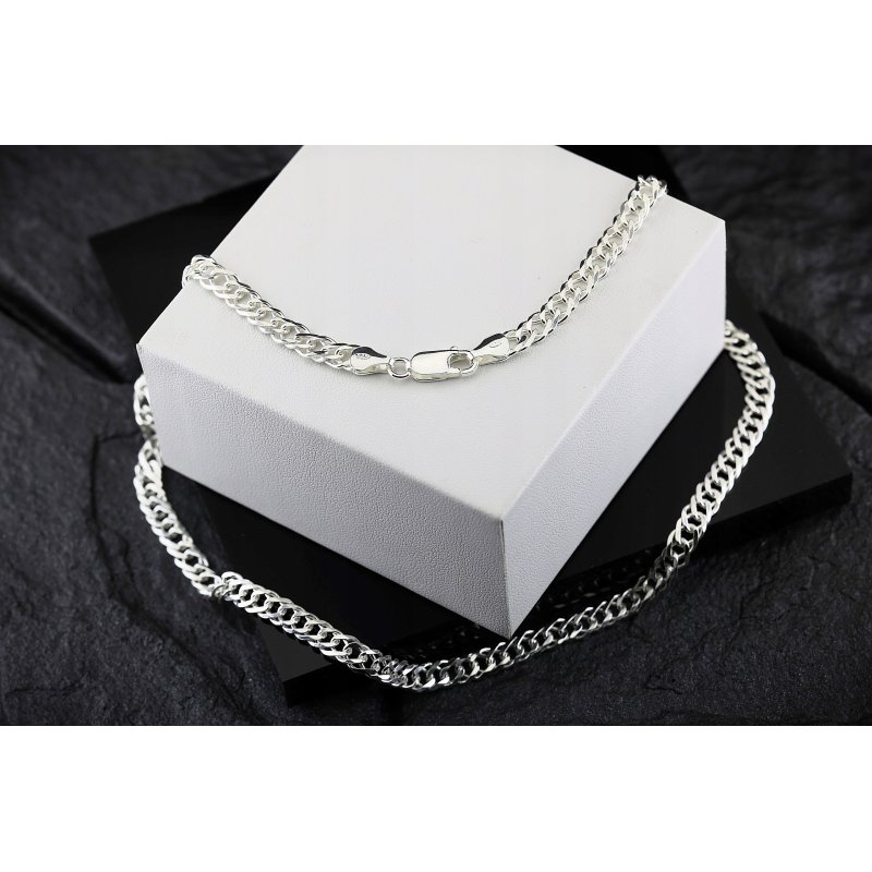 Łańcuszek srebrny męski Rombo szerokość 6mm długość 55cm próby 925