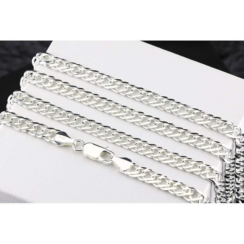 Łańcuszek srebrny męski Rombo szerokość 6mm długość 55cm próby 925