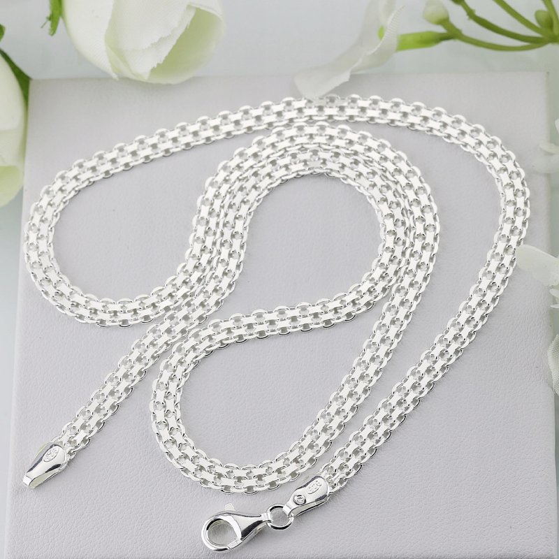 Srebrny naszyjnik damski Bismark próby 925 szerokość 4,5mm długość 55cm