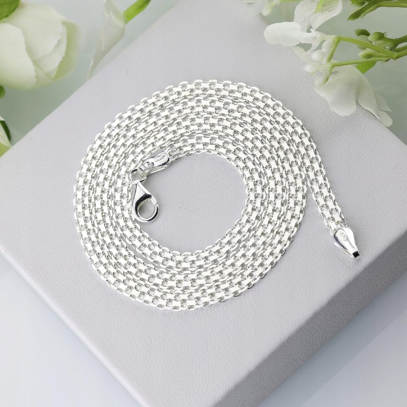 Srebrny naszyjnik damski Bismark próby 925 szerokość 4,5mm długość 55cm