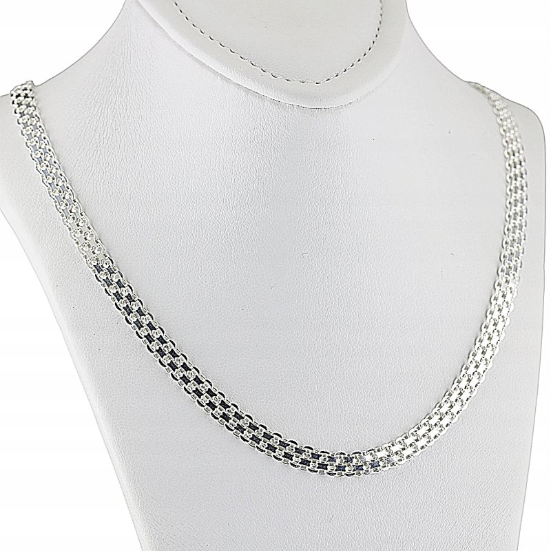 Srebrny naszyjnik damski Bismark próby 925 szerokość 4,5mm długość 55cm