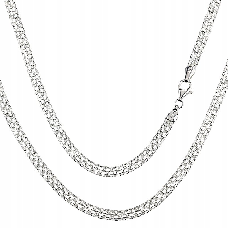 Srebrny naszyjnik damski Bismark próby 925 szerokość 4,5mm długość 45cm