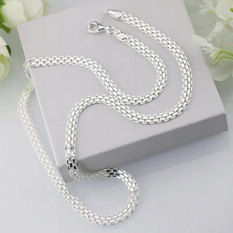 Srebrny naszyjnik damski Bismark próby 925 szerokość 4,5mm długość 45cm