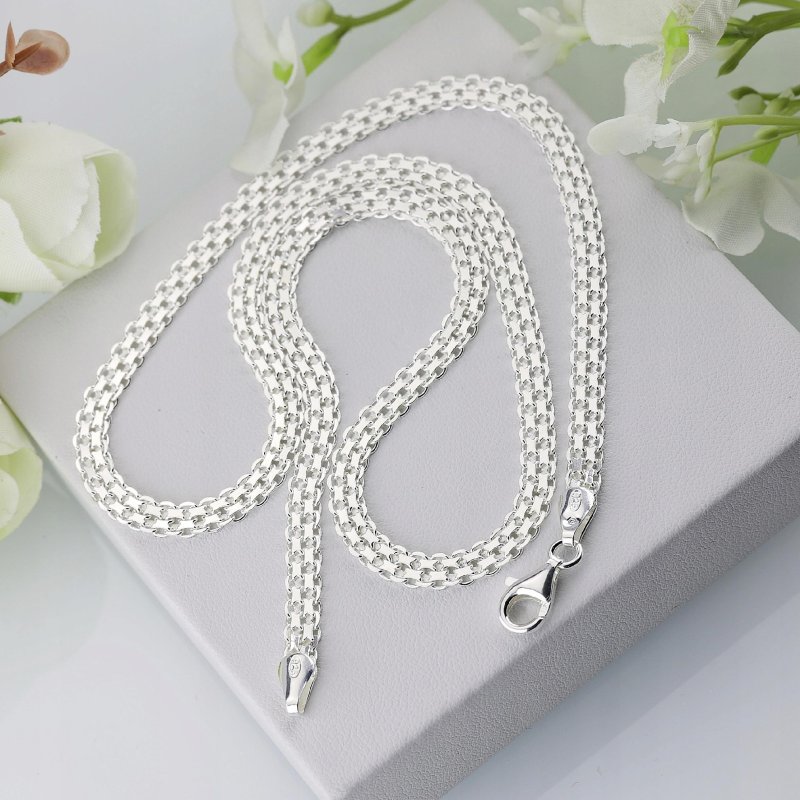 Srebrny naszyjnik damski Bismark próby 925 szerokość 4,5mm długość 45cm