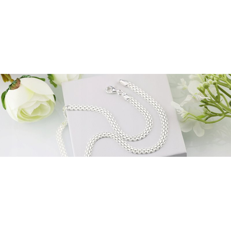 Srebrny naszyjnik damski Bismark próby 925 szerokość 4,5mm długość 45cm