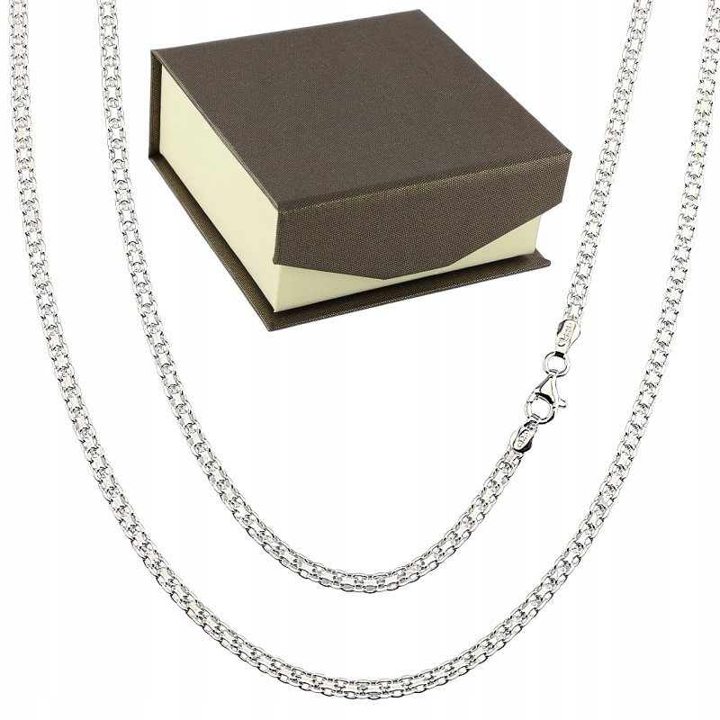 Srebrny naszyjnik damski Bismark próby 925 szerokość 3mm długość 50cm