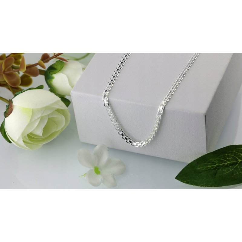 Srebrny naszyjnik damski Bismark próby 925 szerokość 3mm długość 50cm