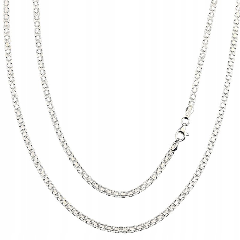 Srebrny naszyjnik damski Bismark próby 925 szerokość 3mm długość 45cm