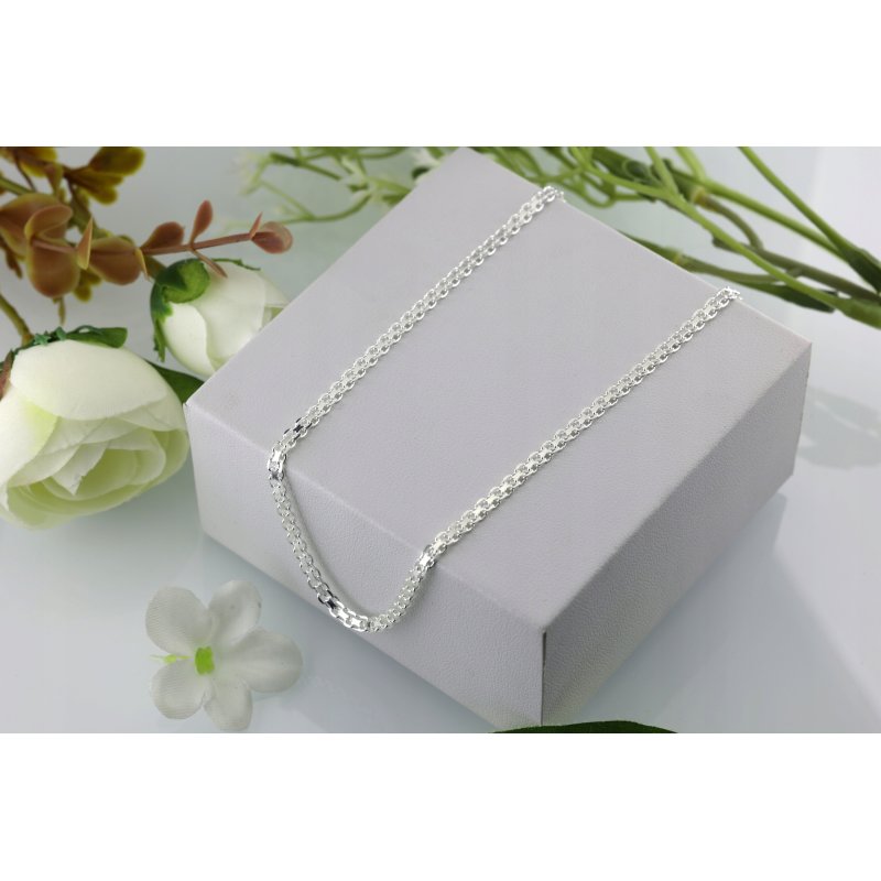 Srebrny naszyjnik damski Bismark próby 925 szerokość 3mm długość 45cm