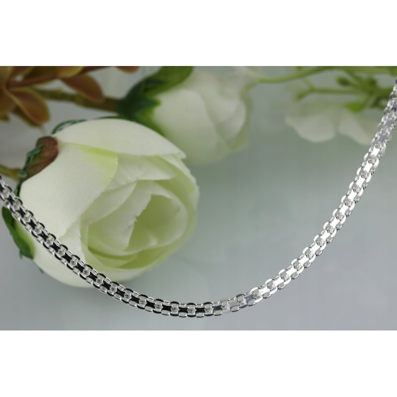 Srebrny naszyjnik damski Bismark próby 925 szerokość 3mm długość 45cm