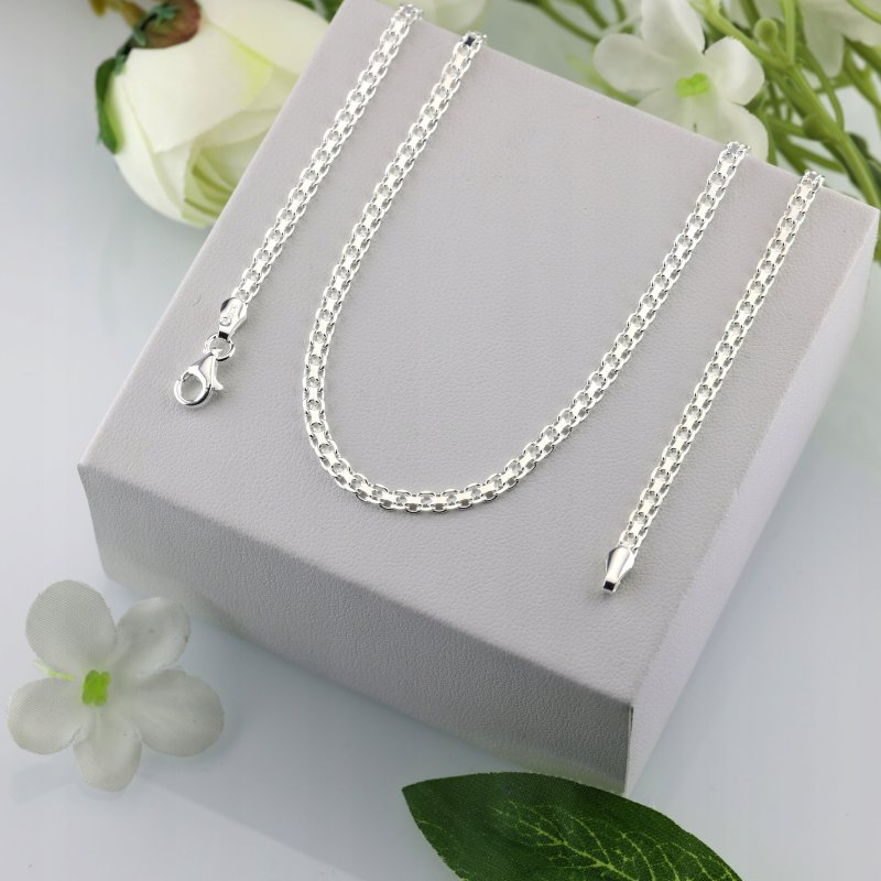 Srebrny naszyjnik damski Bismark próby 925 szerokość 3mm długość 45cm