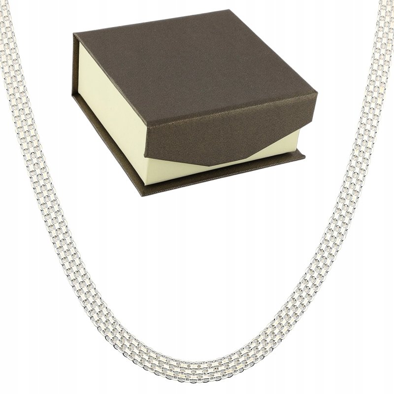 Srebrny naszyjnik damski Bismark próby 925 szerokość 6mm długość 45cm