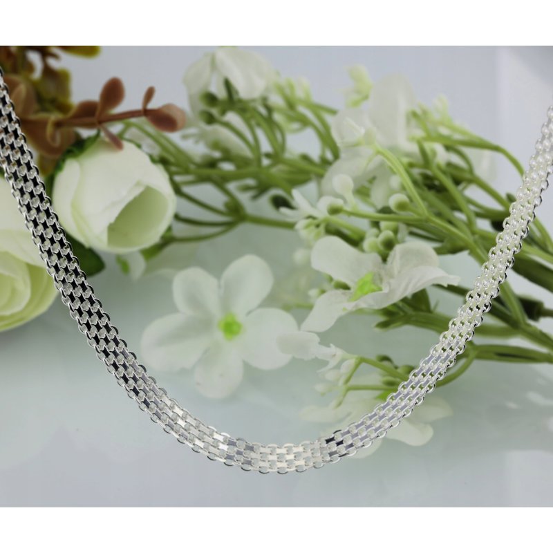 Srebrny naszyjnik damski Bismark próby 925 szerokość 6mm długość 45cm