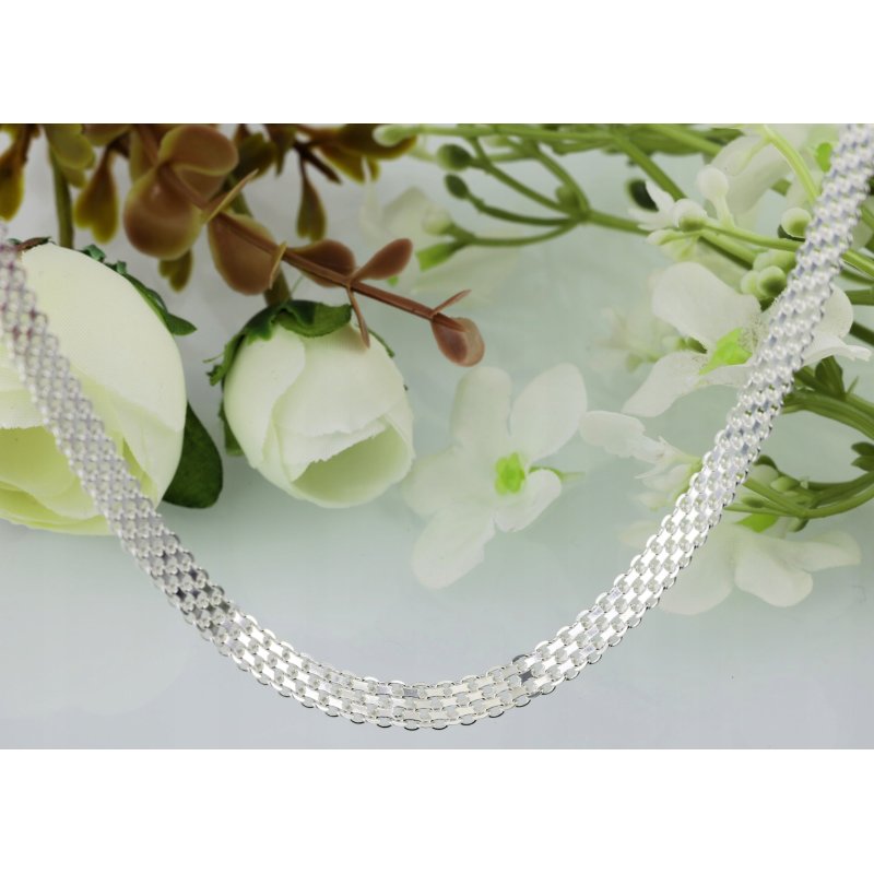 Srebrny naszyjnik damski Bismark próby 925 szerokość 6mm długość 45cm