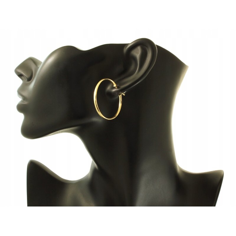 Złote kolczyki koła próby 585, średnica 33mm