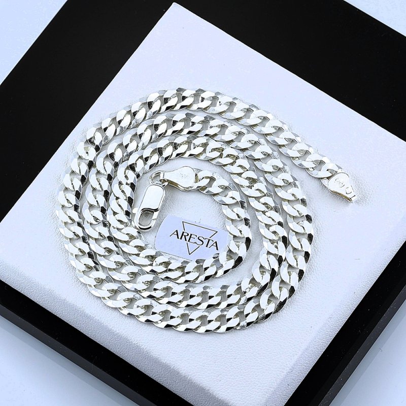 Męski Łańcuszek Pancerka Diamentowana długość 50 cm szer. 6,5 mm Srebro 925