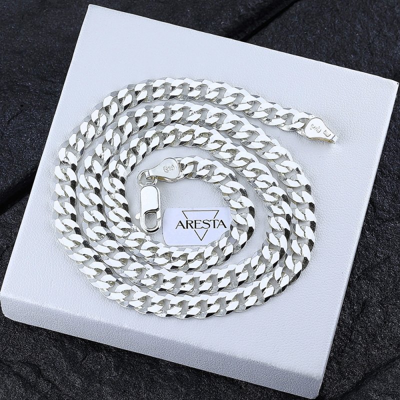 Męski Łańcuszek Pancerka Diamentowana długość 50 cm szer. 6,5 mm Srebro 925