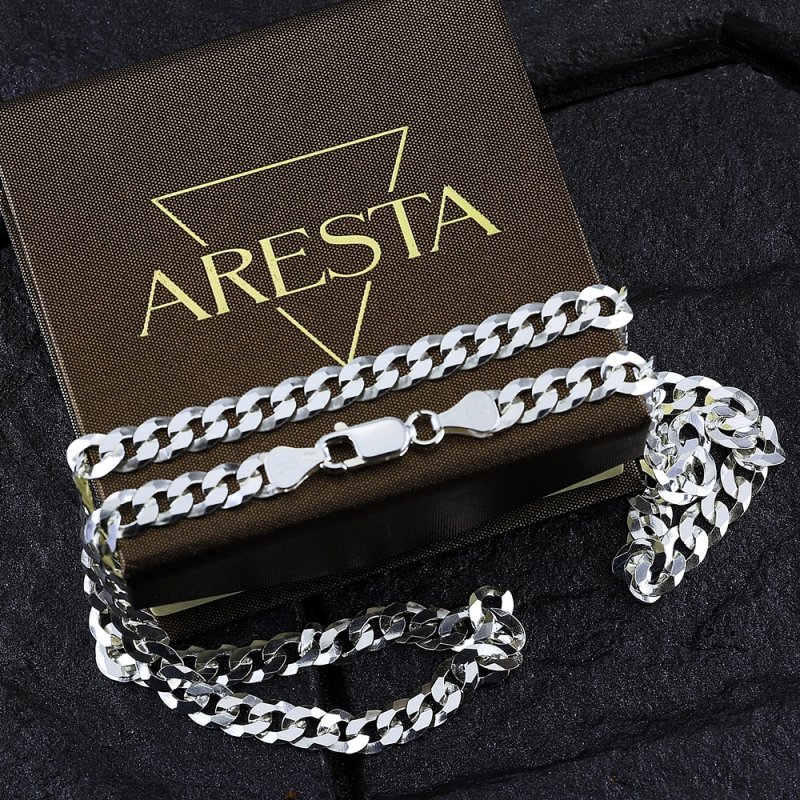 Męski Łańcuszek Pancerka Diamentowana długość 50 cm szer. 6,5 mm Srebro 925