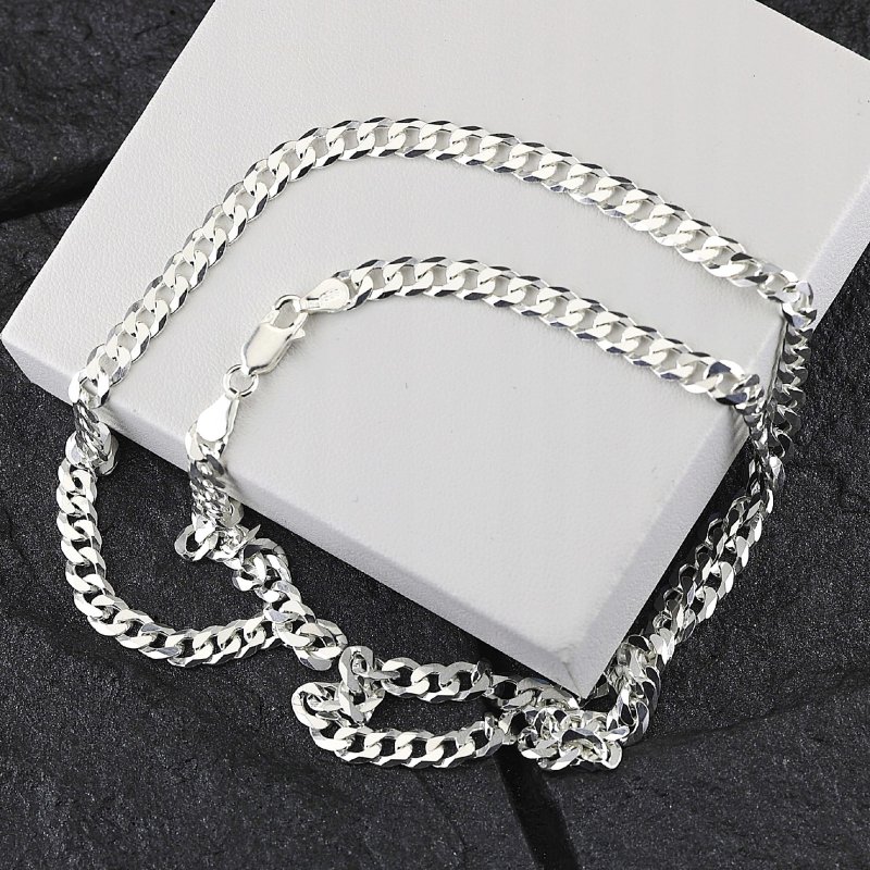 Łańcuszek męski pancerka długość 70cm szerokość 5mm srebro próby 925