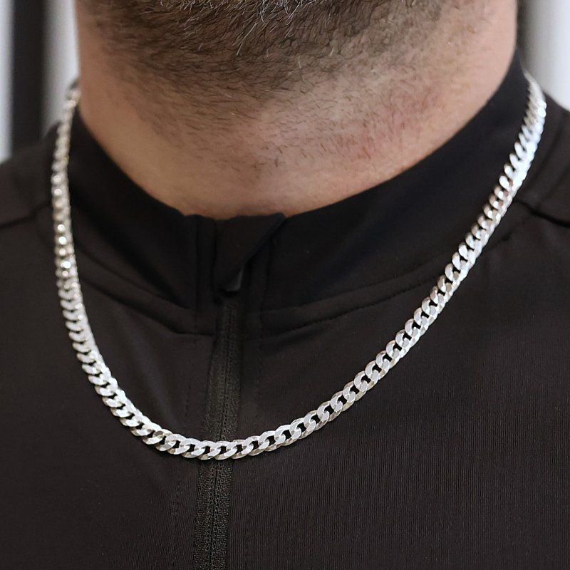 Męski Łańcuszek Pancerka Diamentowana długość 55 cm szer. 6,5 mm Srebro 925