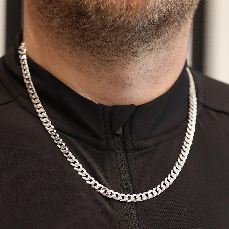 Męski Łańcuszek Pancerka Diamentowana długość 70 cm szer. 6,5 mm Srebro 925